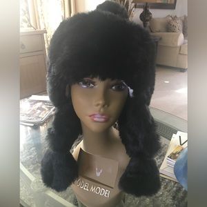 Black Winter Muff  Hat NWOT!